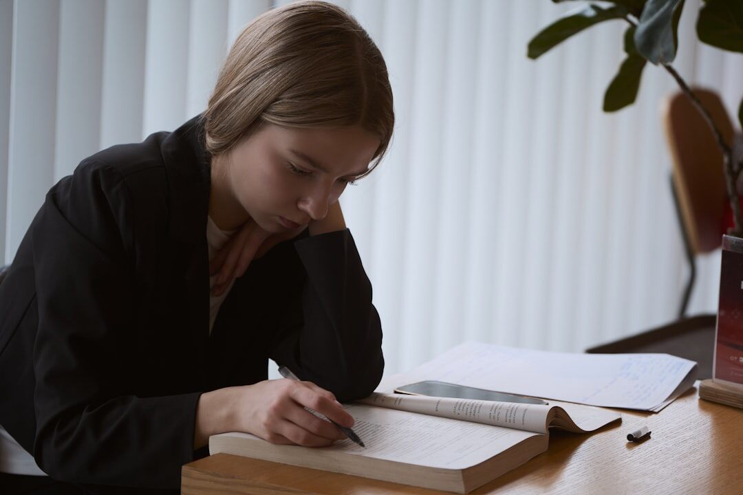 author reviewing manuscript